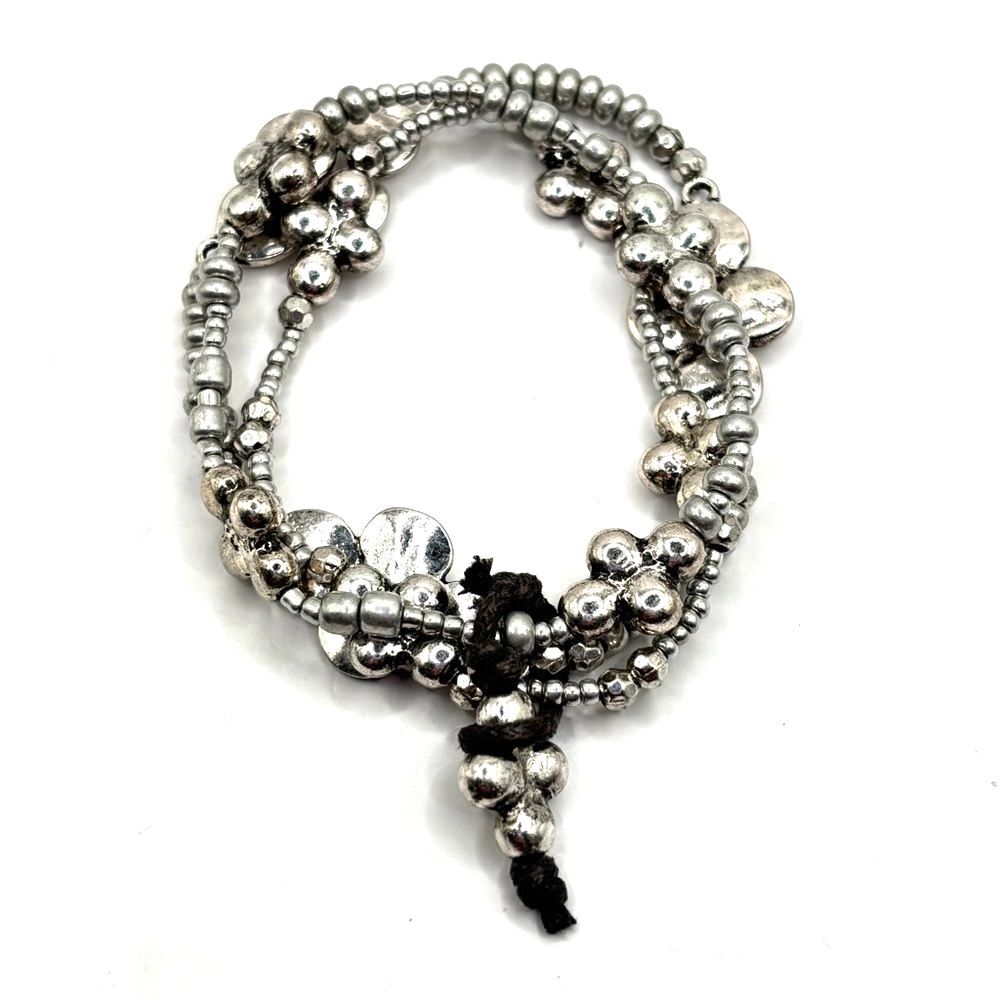 Elegant Silver Beaded Stackable Stretch Bracelets
